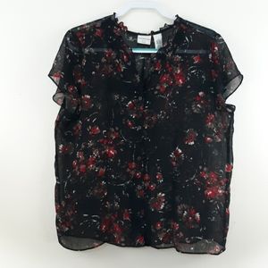 Ladies Covington Sheer Floral Blouse 18W